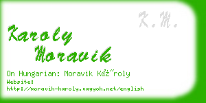 karoly moravik business card